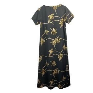 Tommy Bahama Womens Dress Medium Blue Green Floral 100% Silk Short Sleeve Maxi